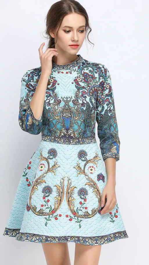 Peacock Skater Dress