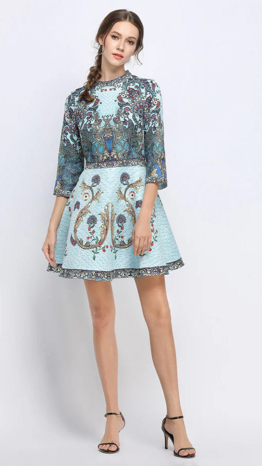 Peacock Skater Dress