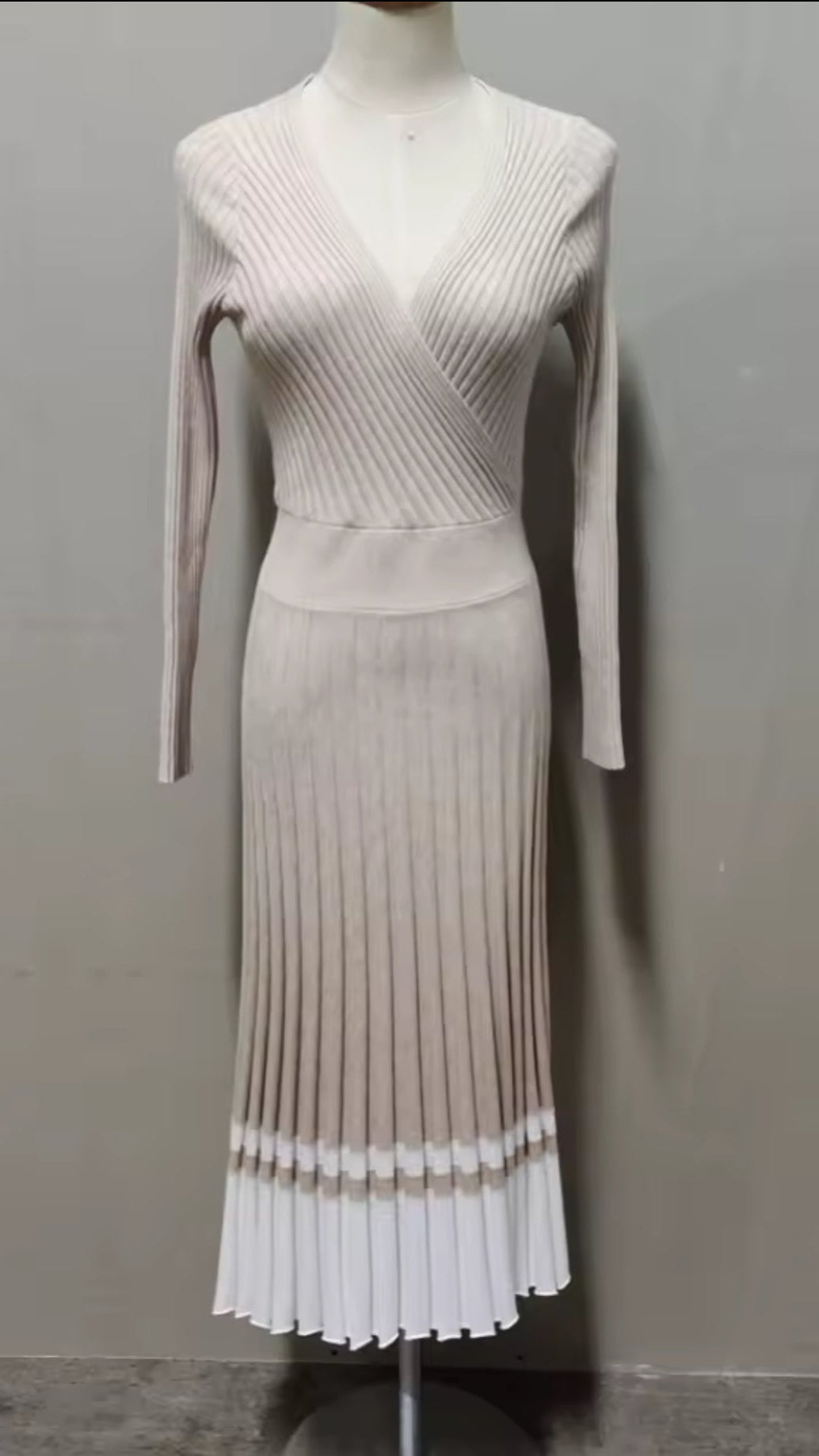 Pleated Knitted Dress