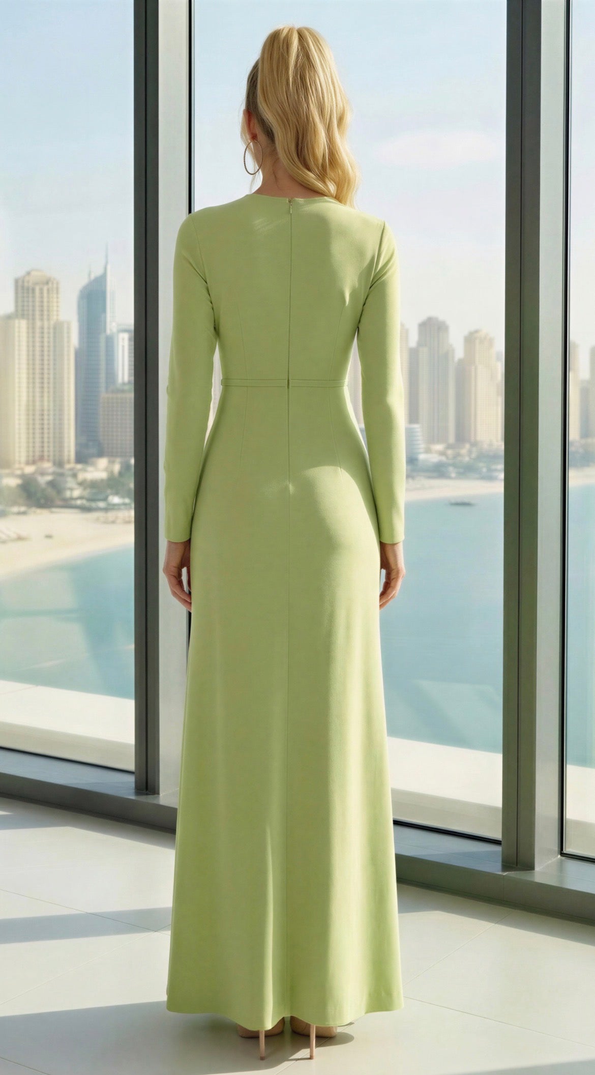 Chic Tulip Printed Side Slit Maxi Dress