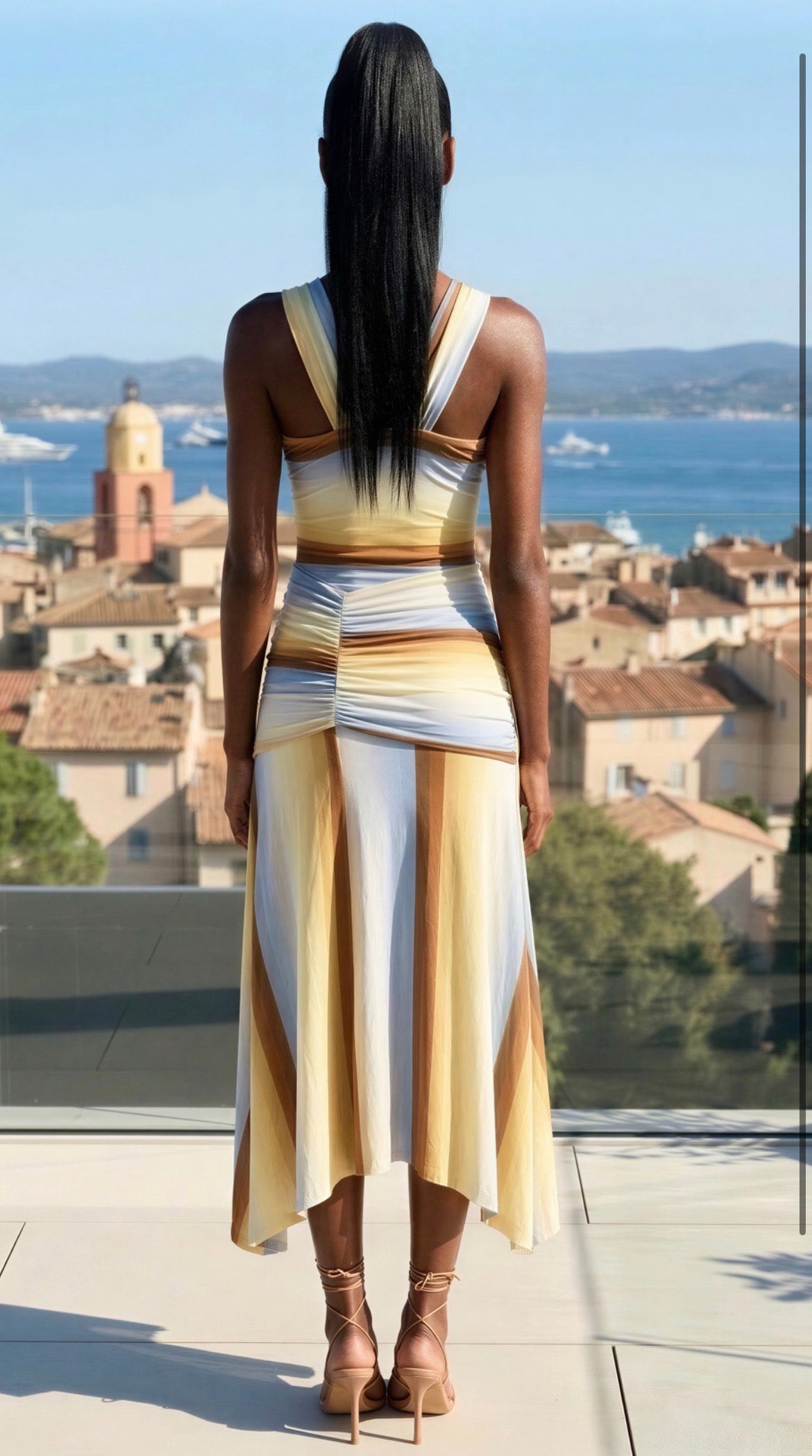 Stripped Beachwear Set