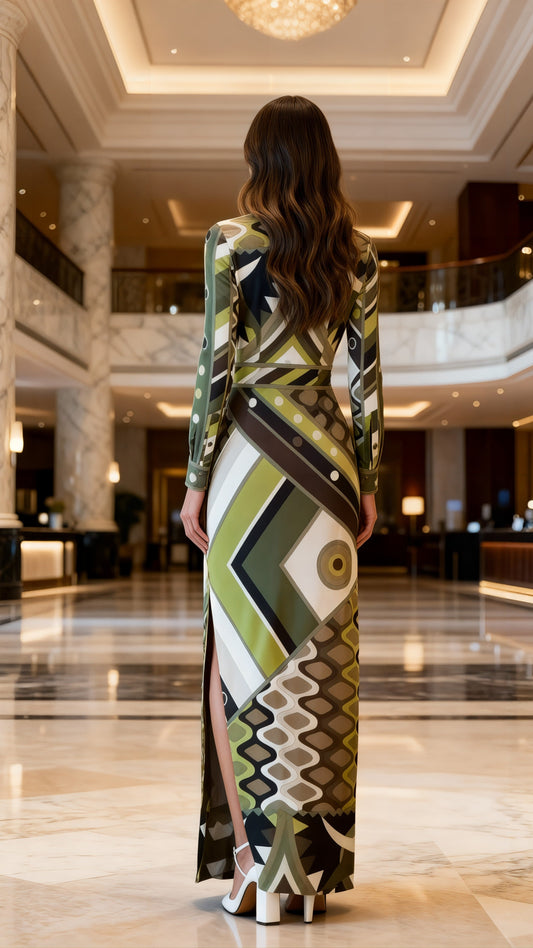 Chic Abstract Pattern Dress