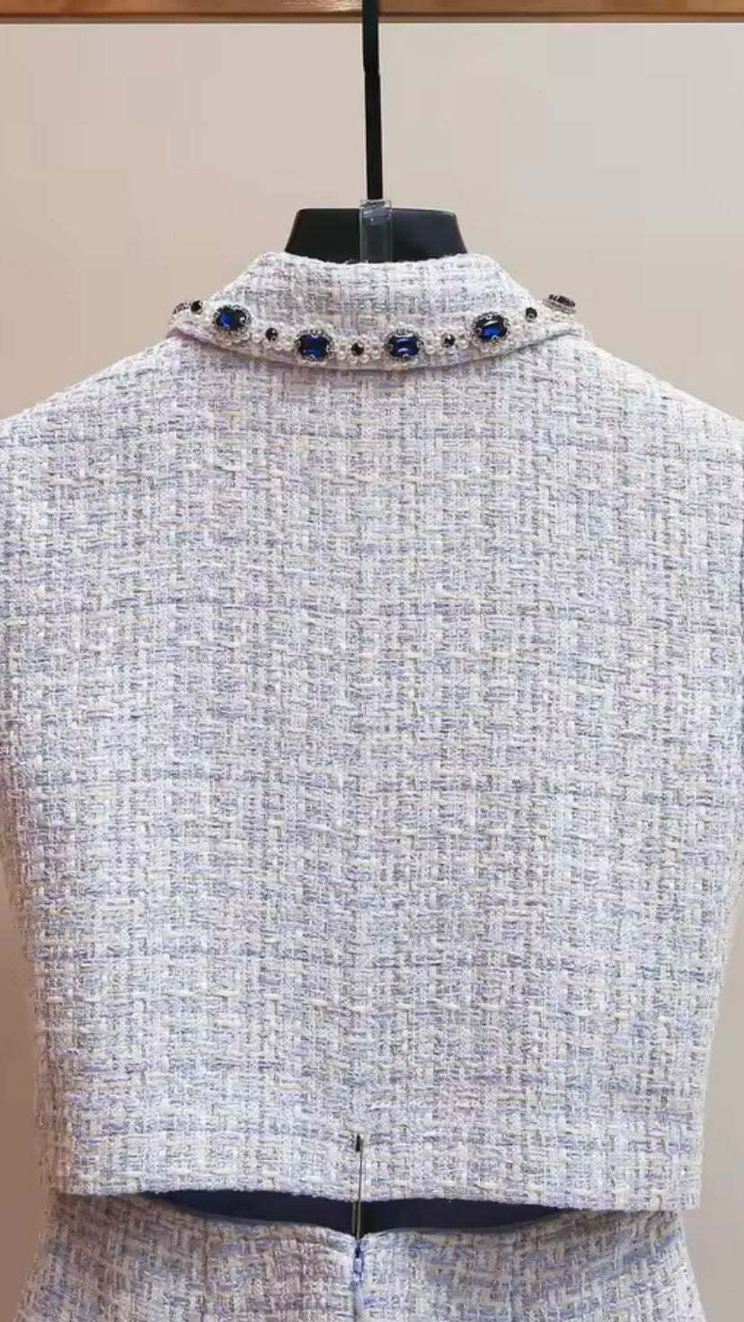 Crystal Ball Tweed Mini Dress