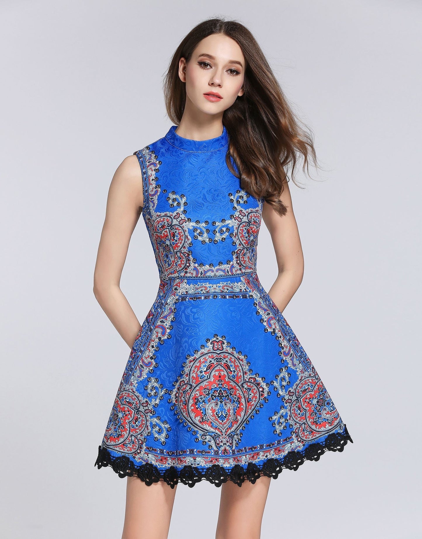 Electric Blue Skater Dress