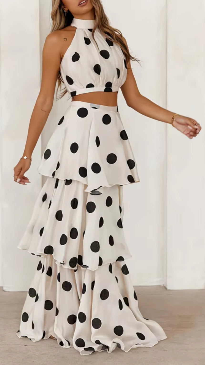 Polka Dot Ruffle Skirt Set
