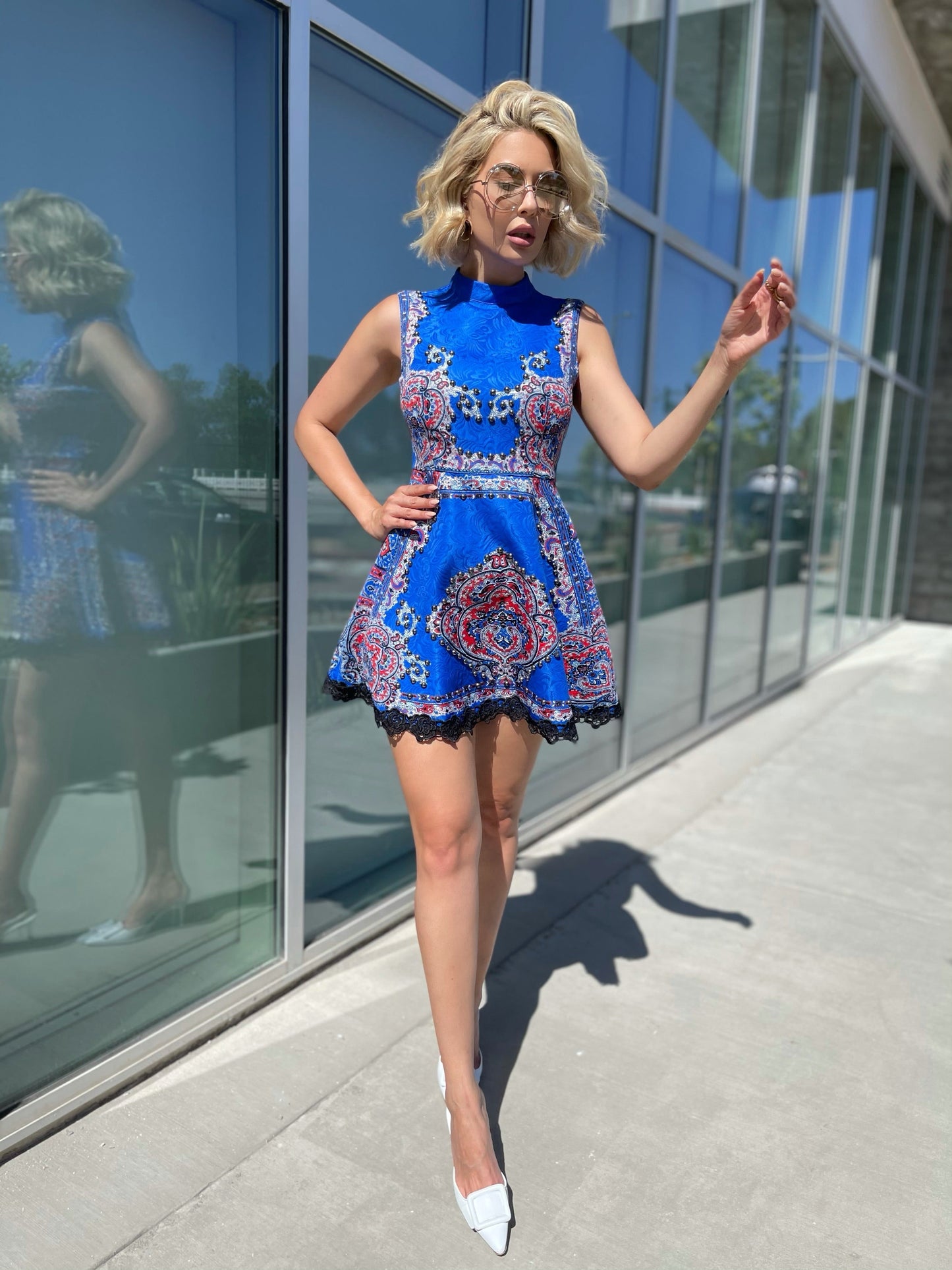 Electric Blue Skater Dress