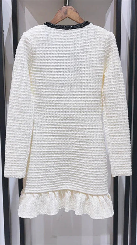 White Swan Sparked Collar Mini Dress
