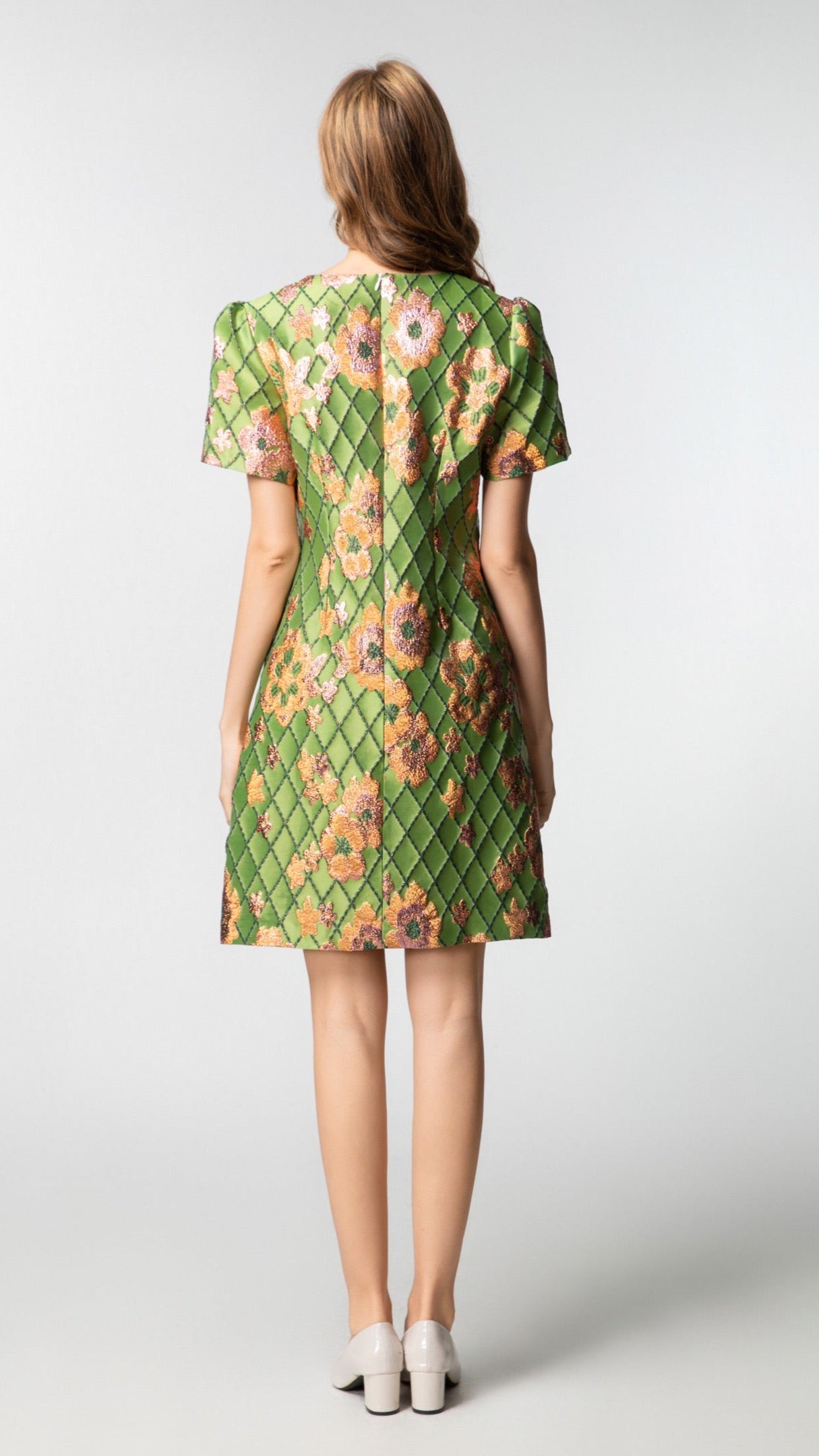 Green Envy Jacquard Embellished / Sequin Mini Dress
