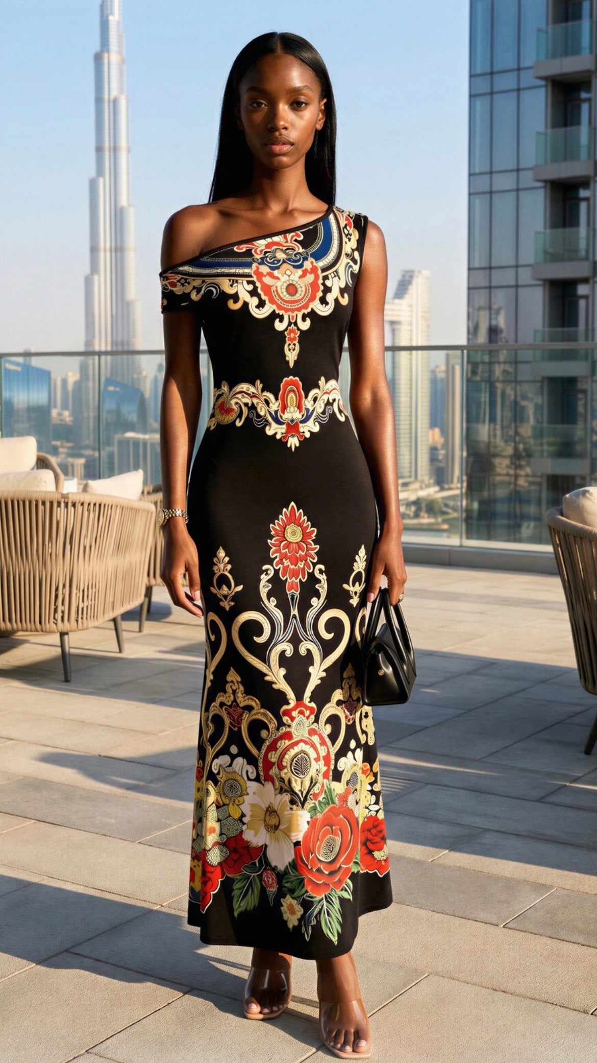 Floral Off-Shoulder Maxi Dress