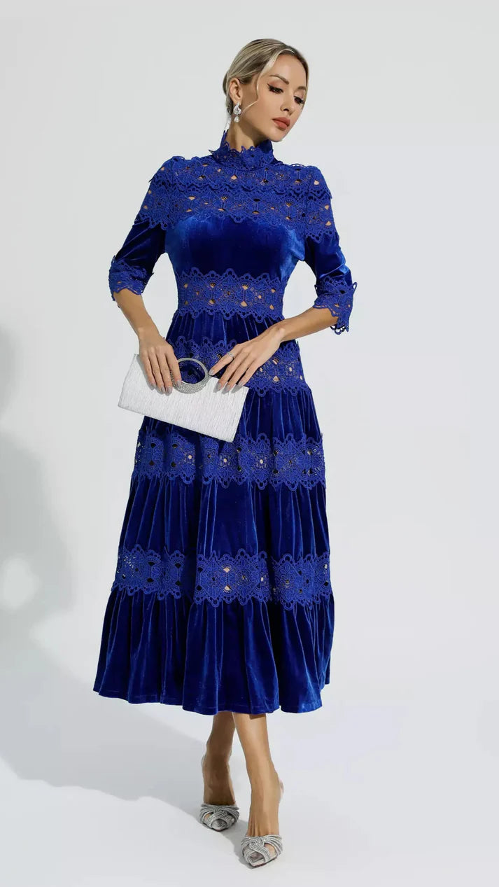 Blue Velvet Maxi Dress