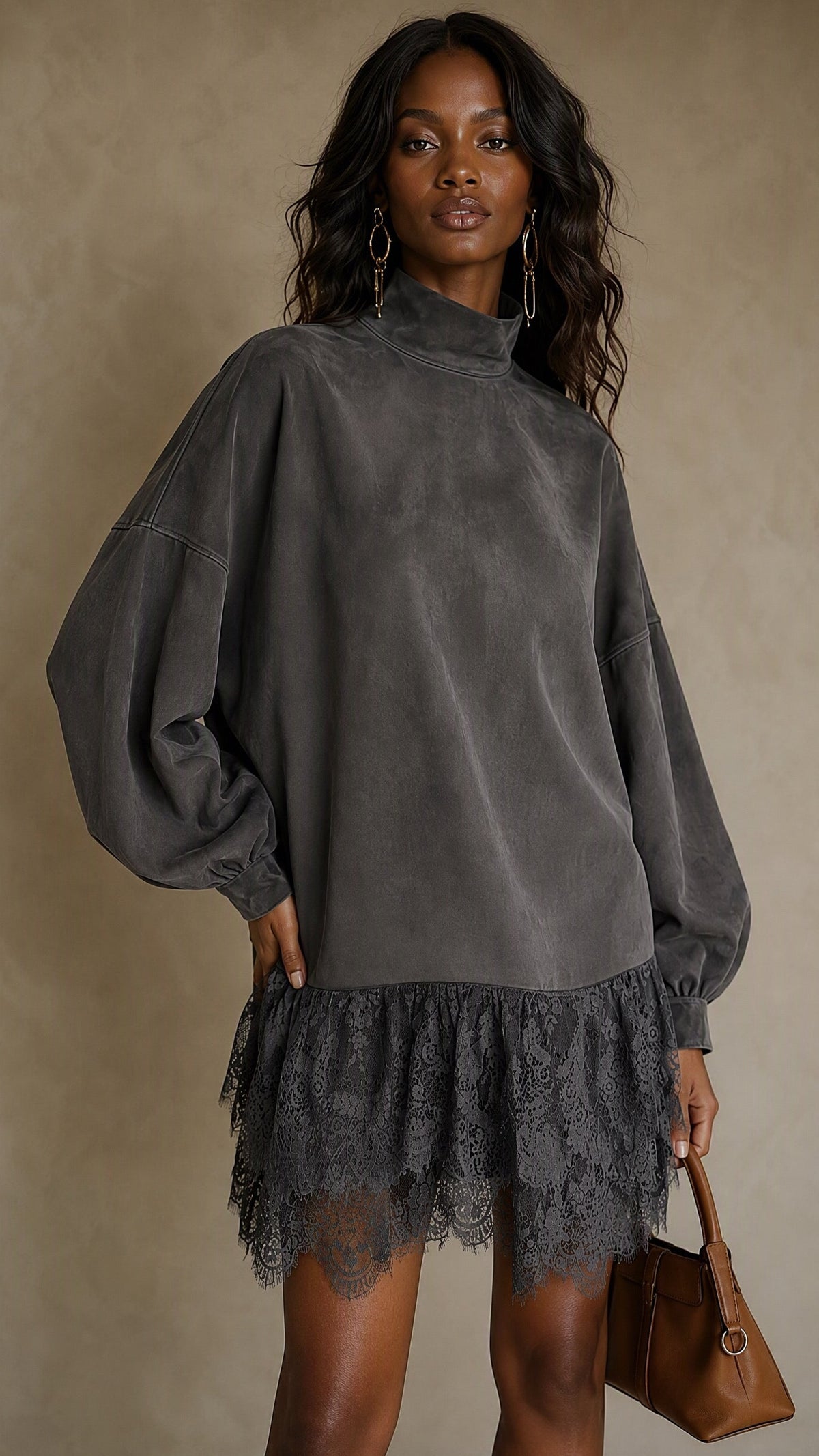 The Noir Bloom Lace Tunic