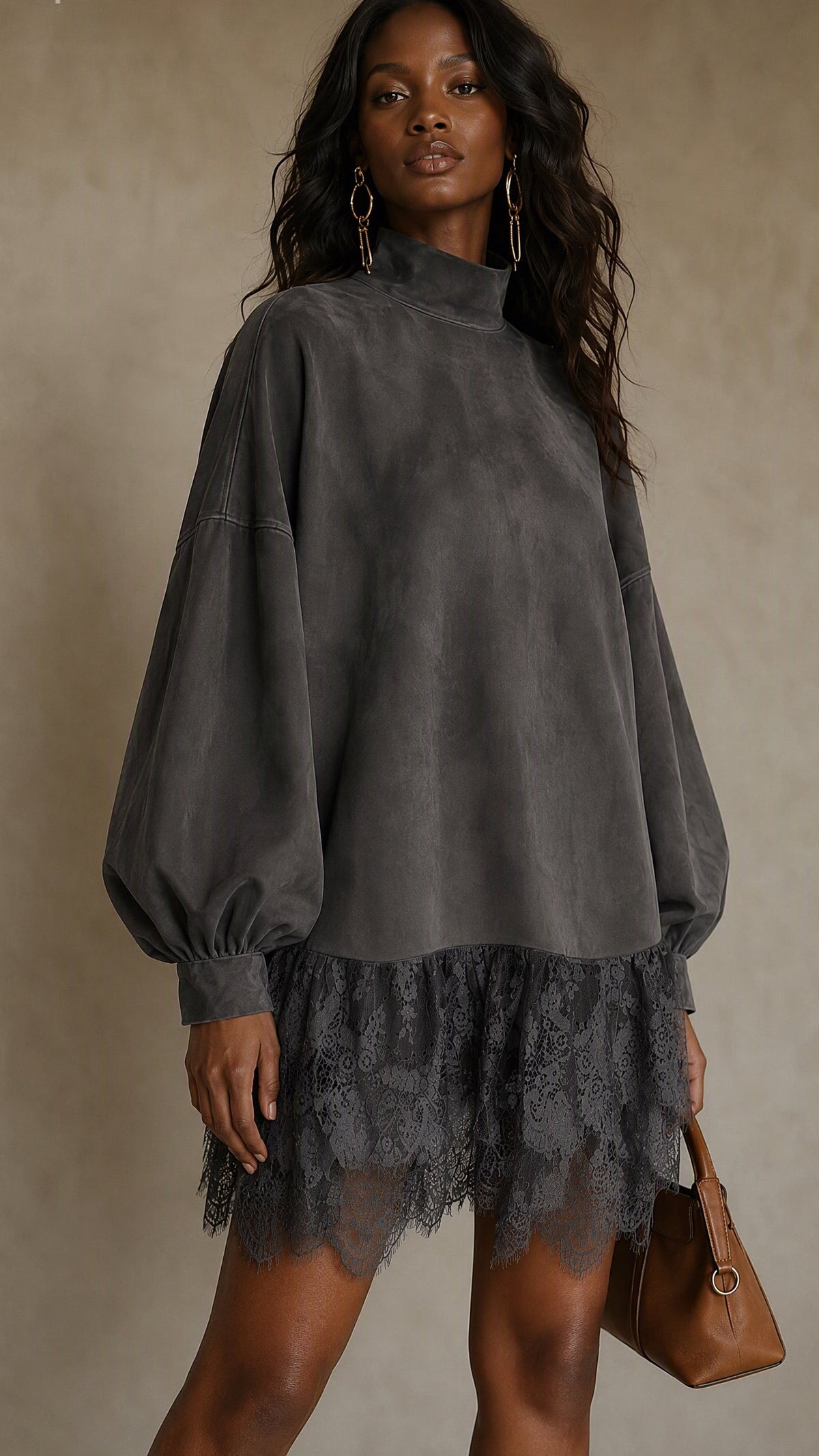 The Noir Bloom Lace Tunic