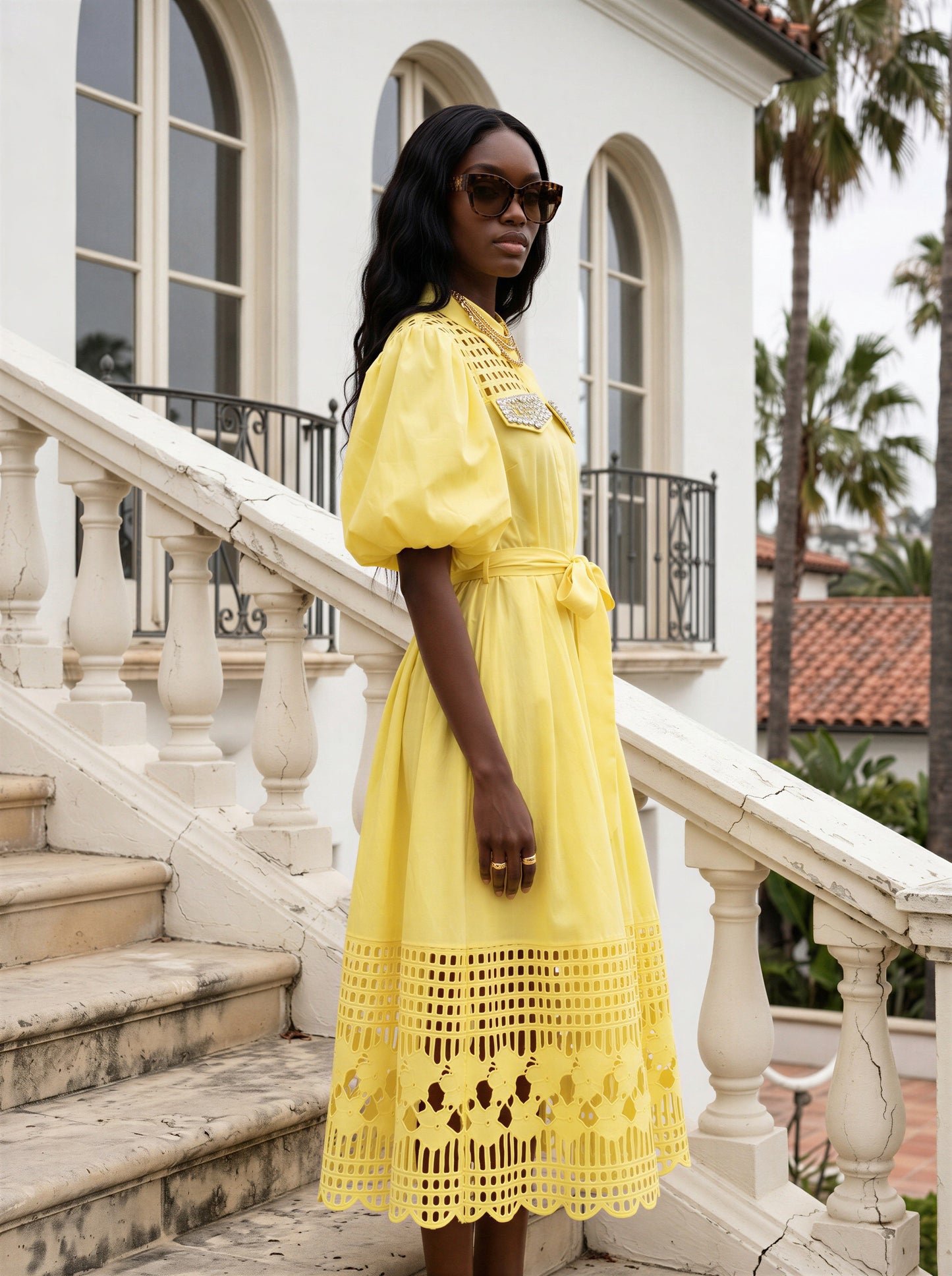 De Lux Midi Dress - comes in white, yellow, pink, white & Black