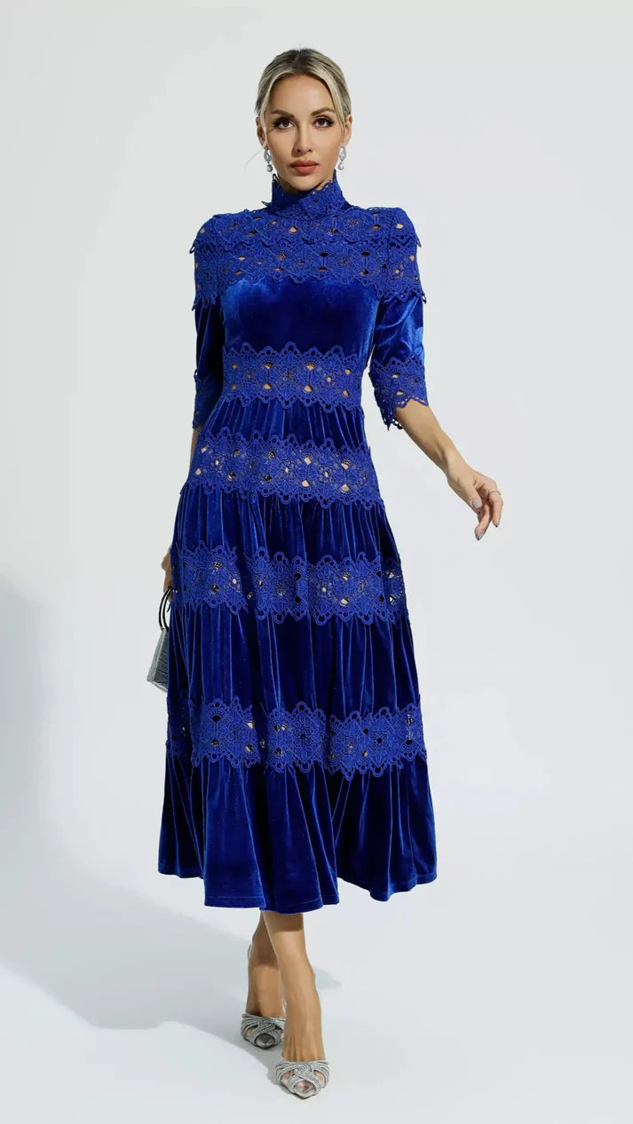 Blue Velvet Maxi Dress