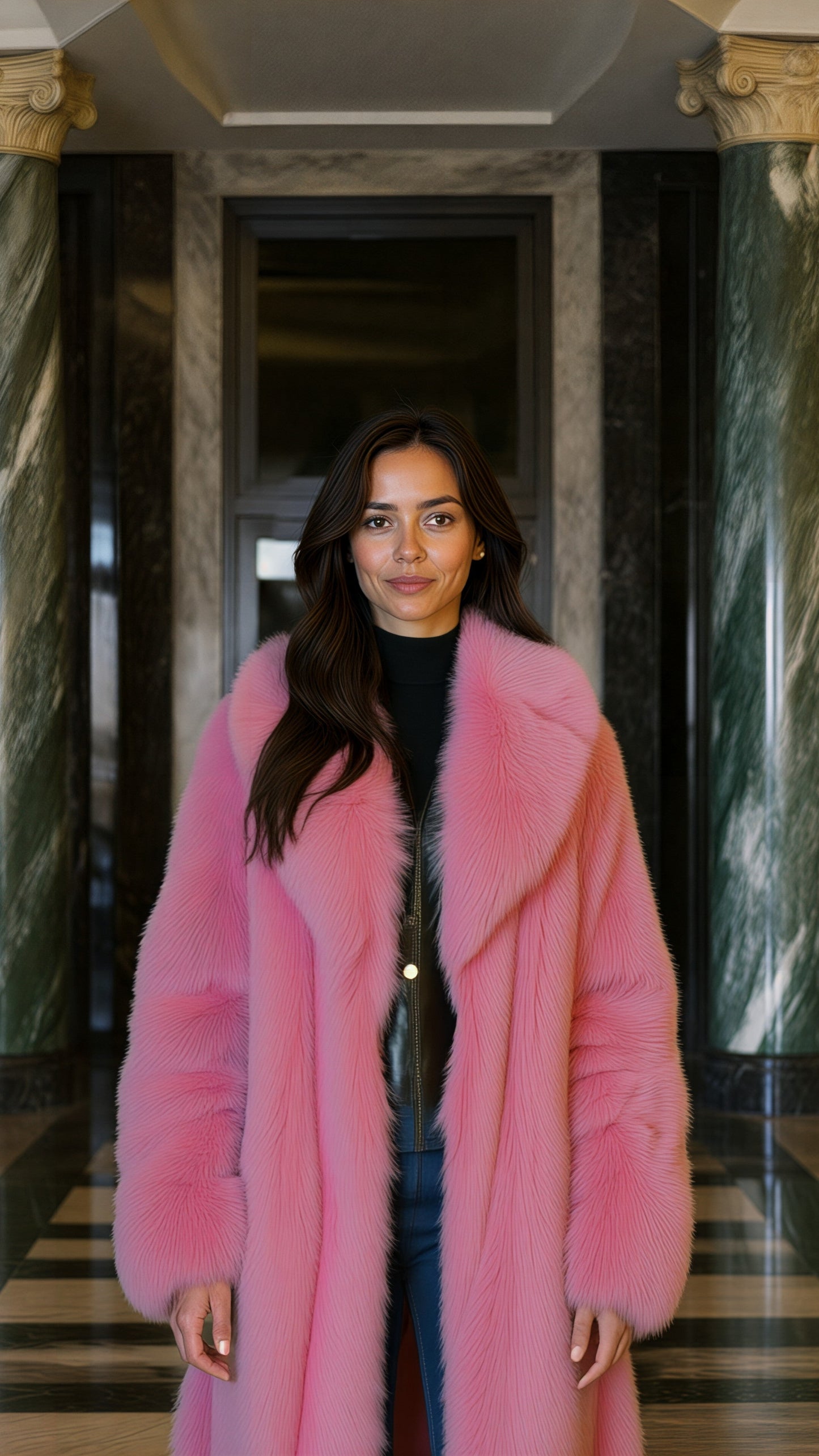 Bubblegum Faux Fur Coat