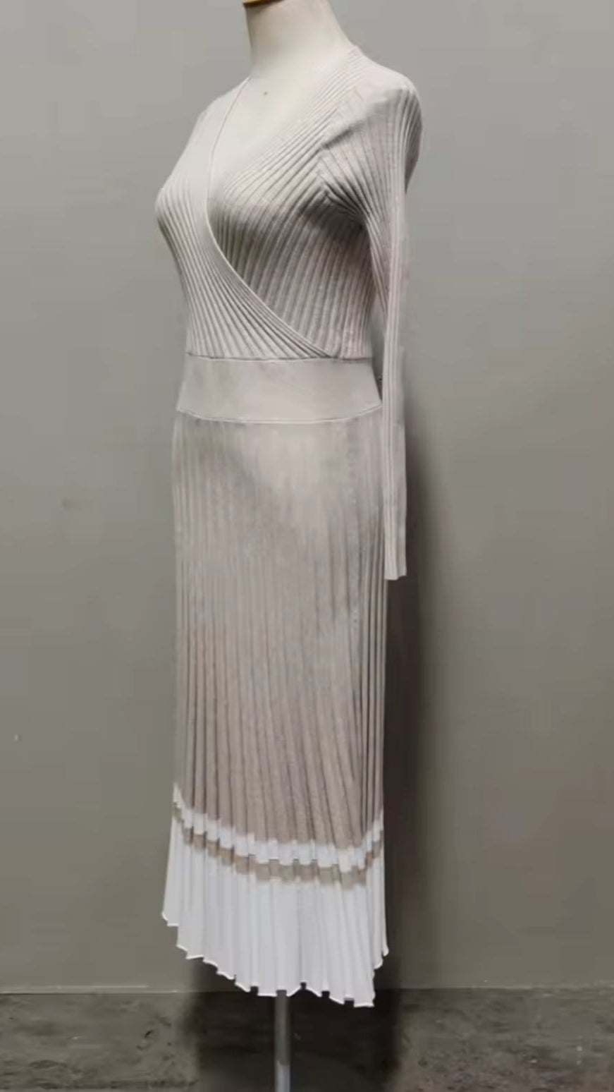 Pleated Knitted Dress