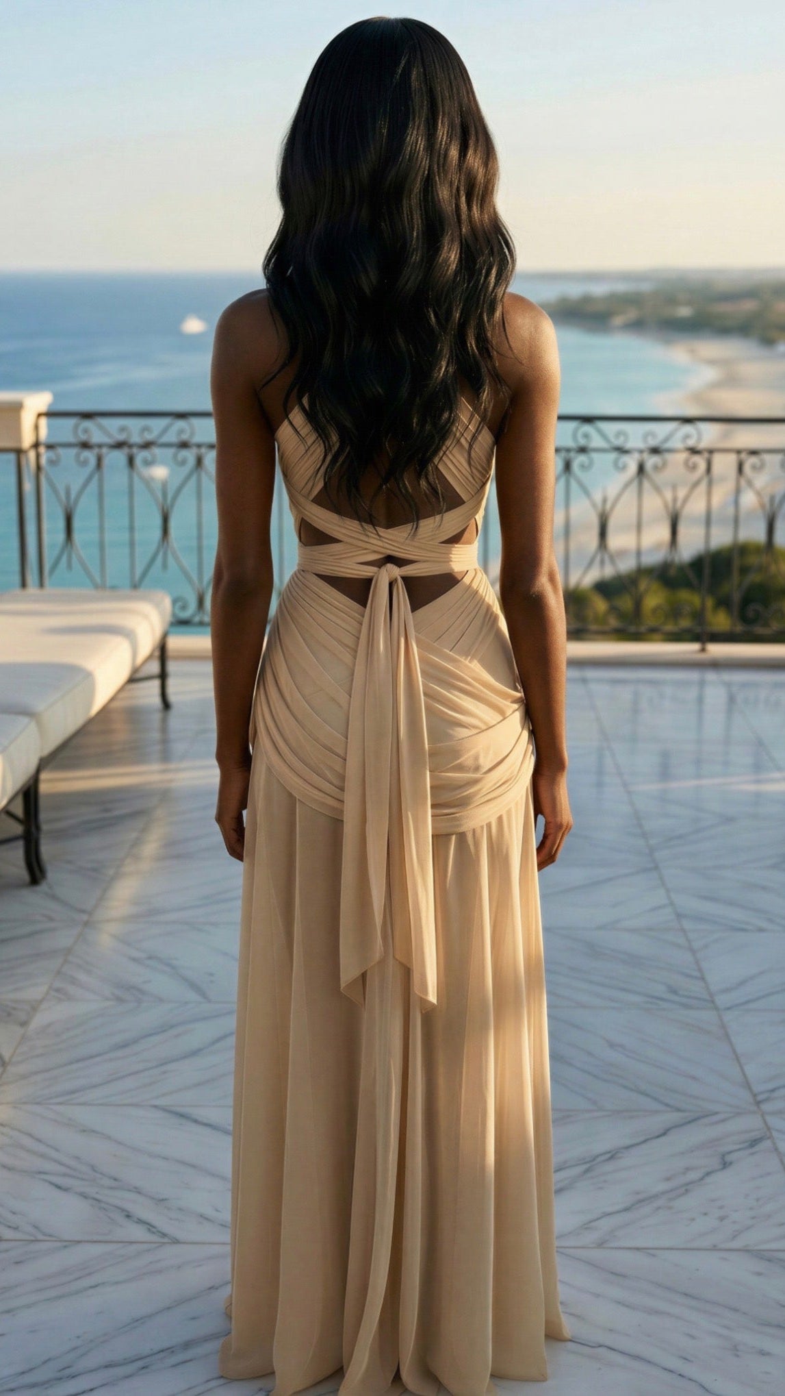 Beige Envy Sleeveless Maxi Dress