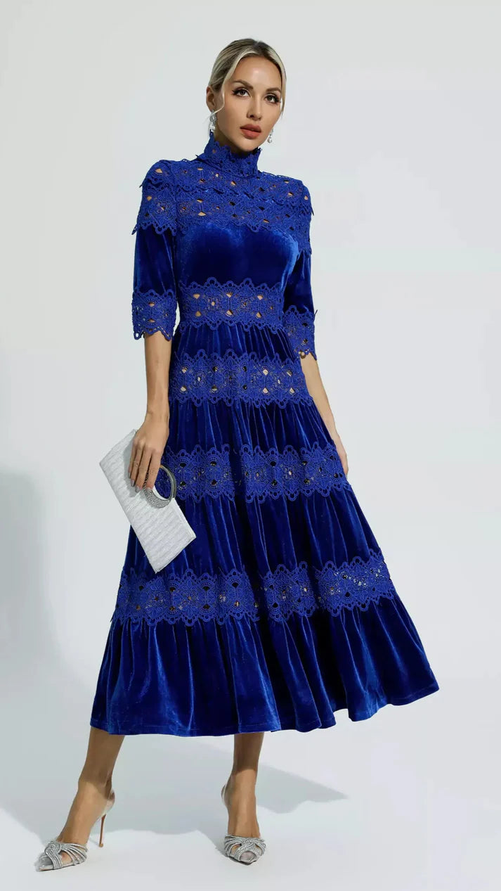 Blue Velvet Maxi Dress