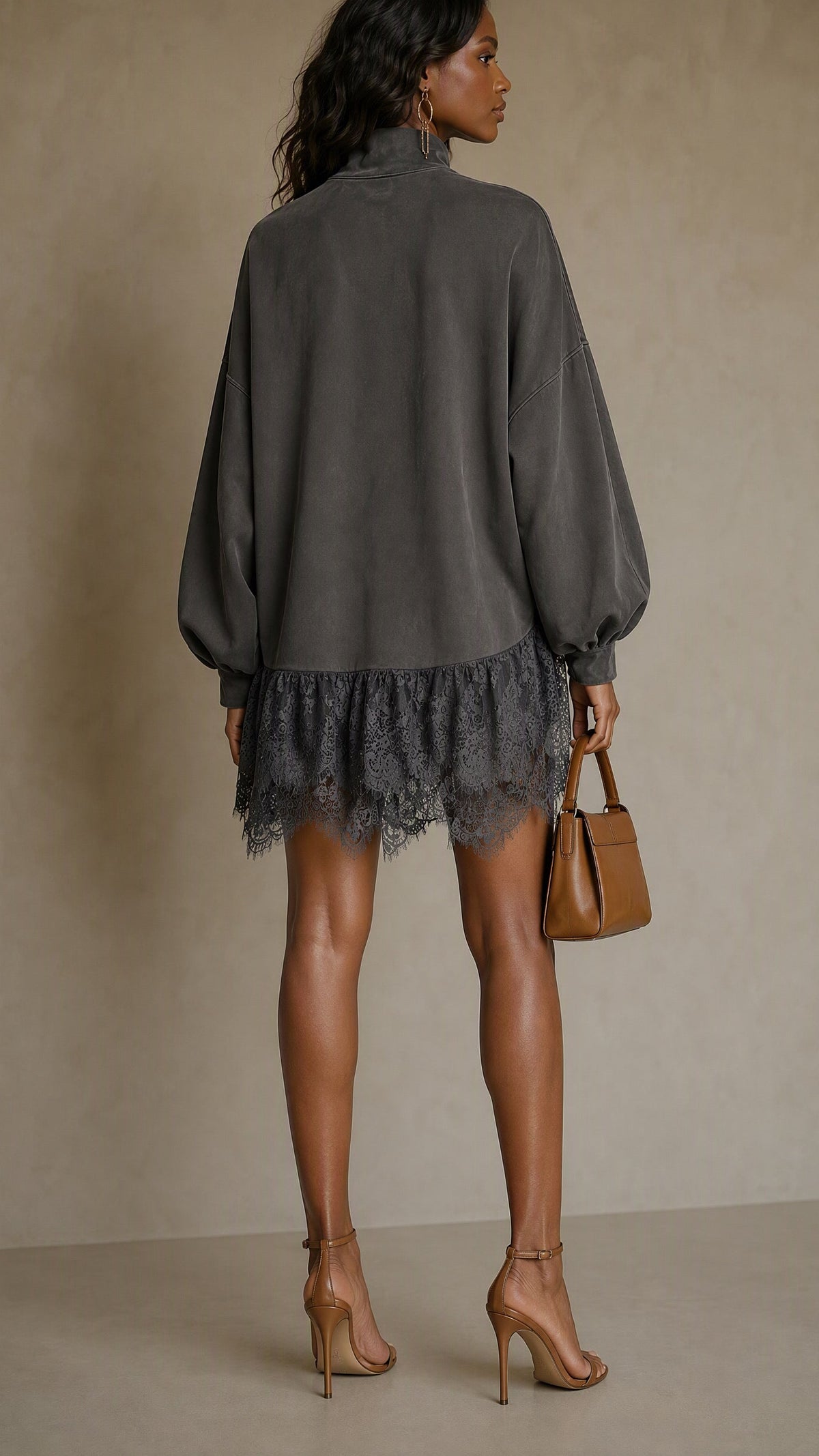 The Noir Bloom Lace Tunic