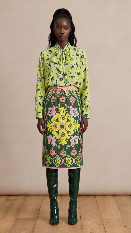 Fresh Floral Fusion Shirt & Skirt