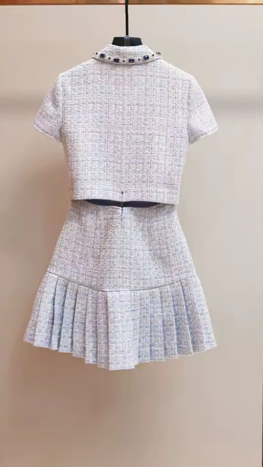 Crystal Ball Tweed Mini Dress
