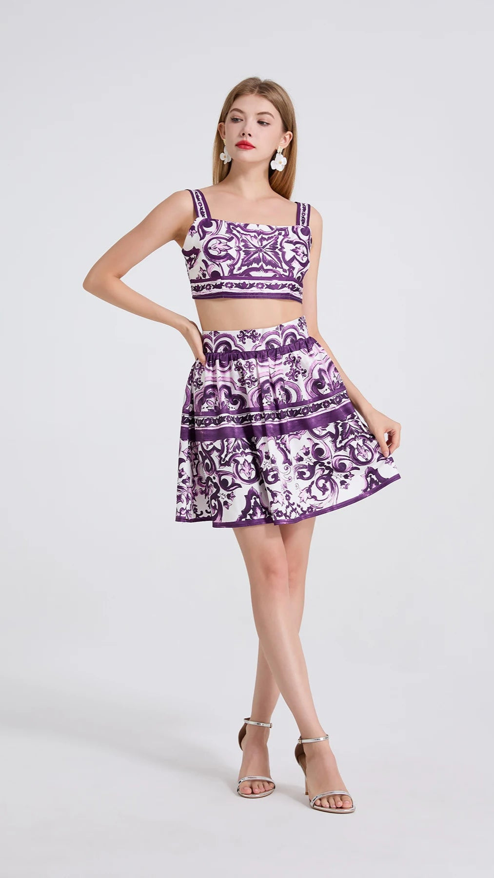 Sweet Purple Bralette & Mini Skirt Set