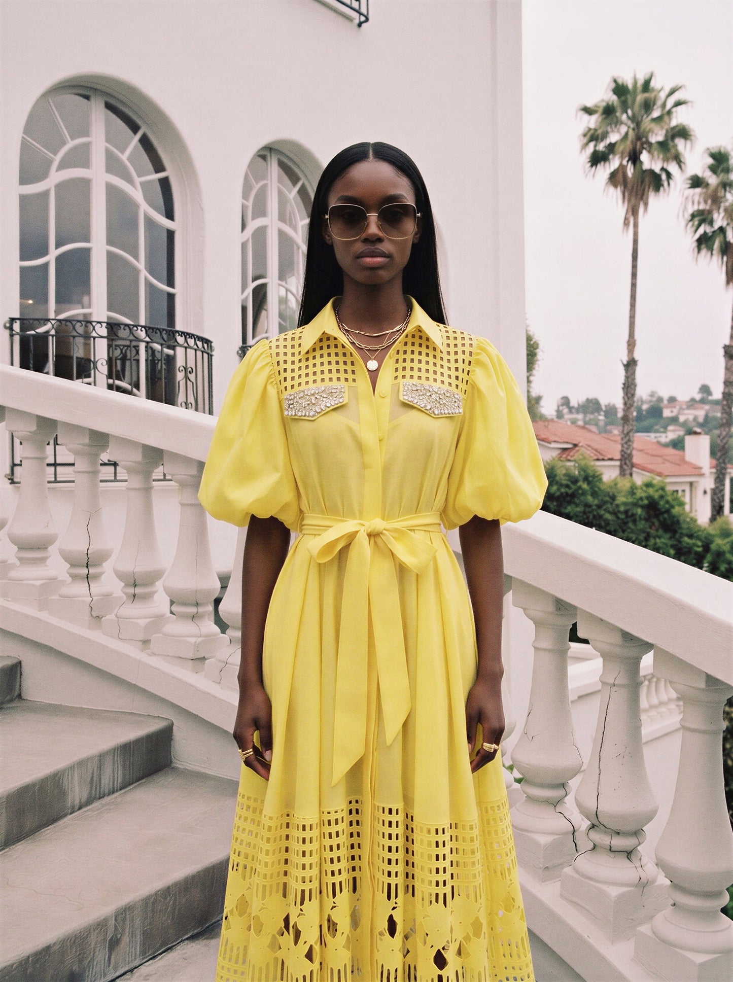 De Lux Midi Dress - comes in white, yellow, pink, white & Black