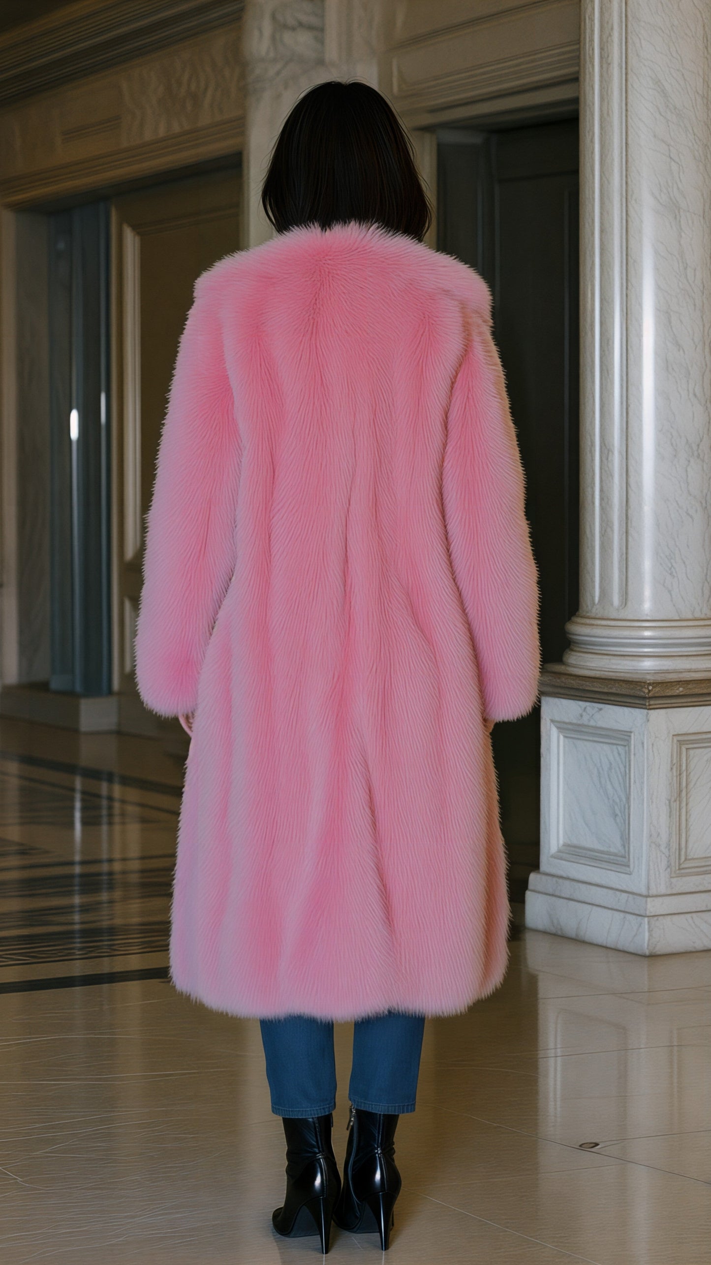 Bubblegum Faux Fur Coat