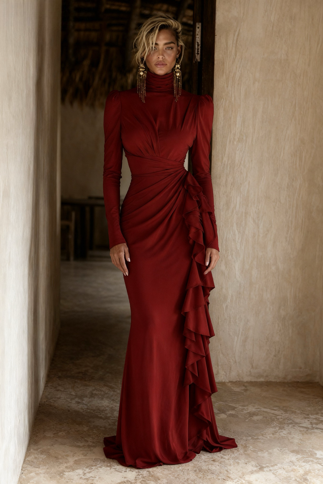 The Scarlet Draped Maxi