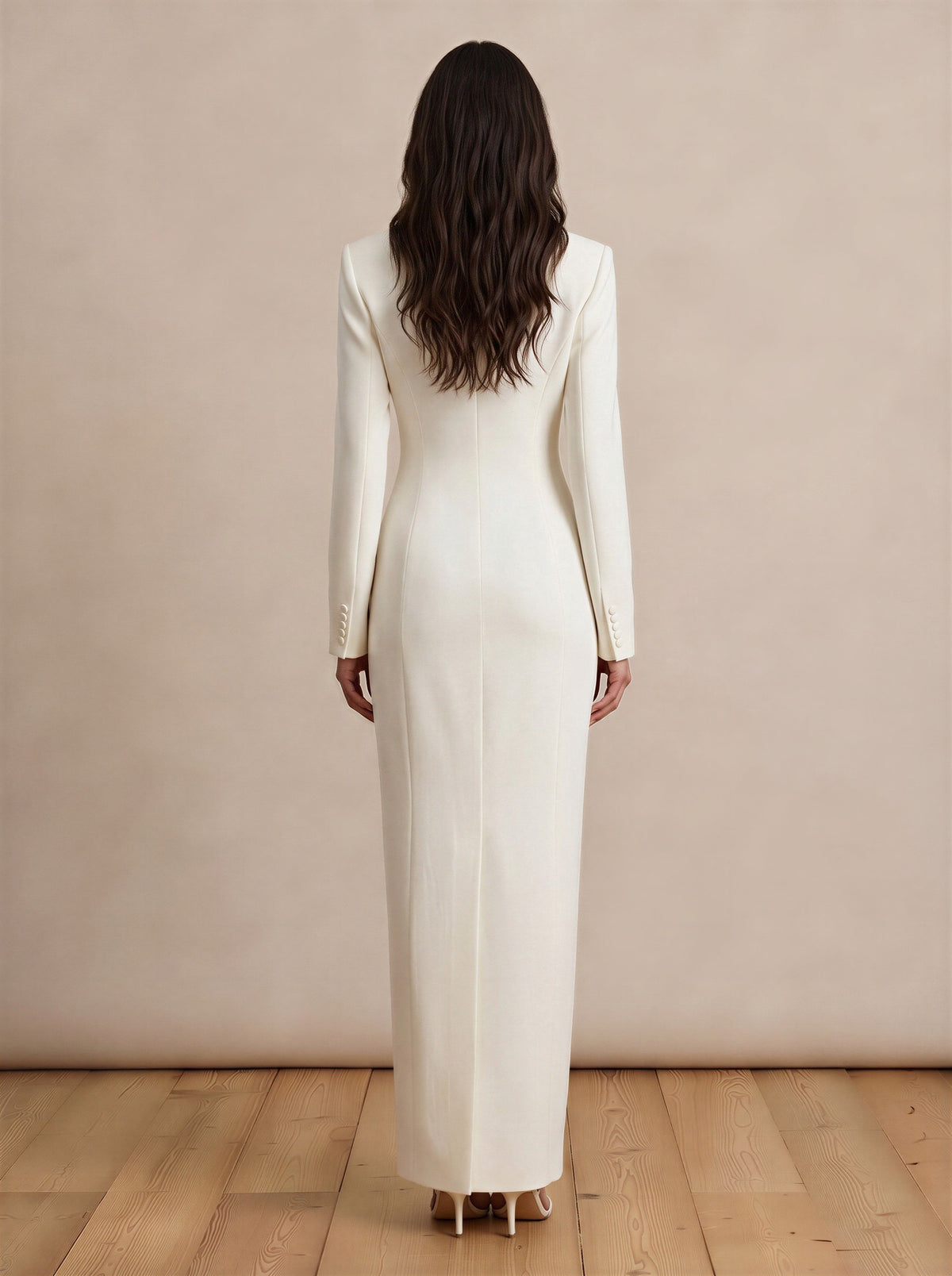 Snow White Blazer Maxi Dress