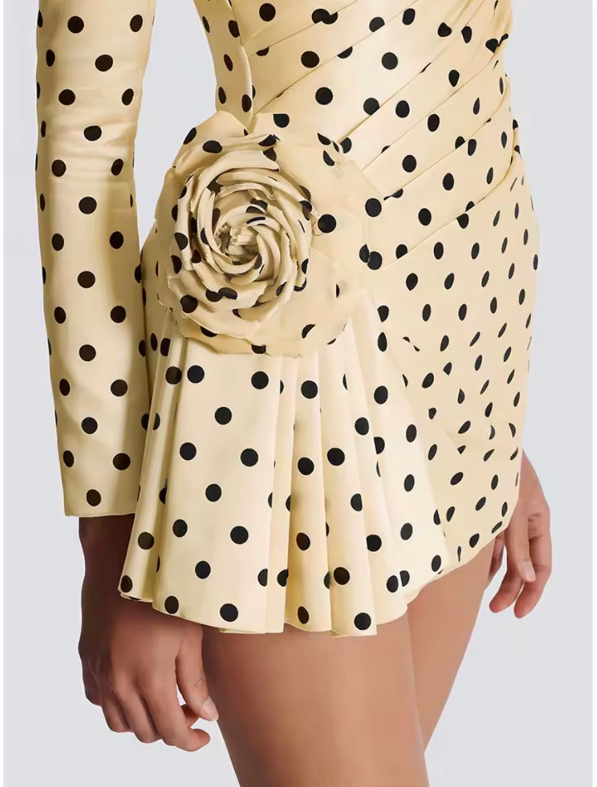 Polka Dreamscape Mini Dress in brown or yellow