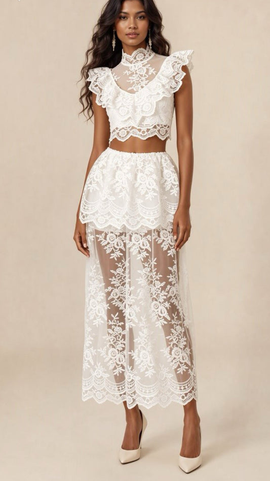 The Celeste Lace Two-Piece Set.