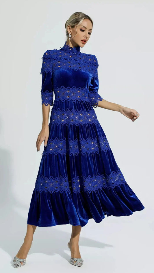 Blue Velvet Maxi Dress