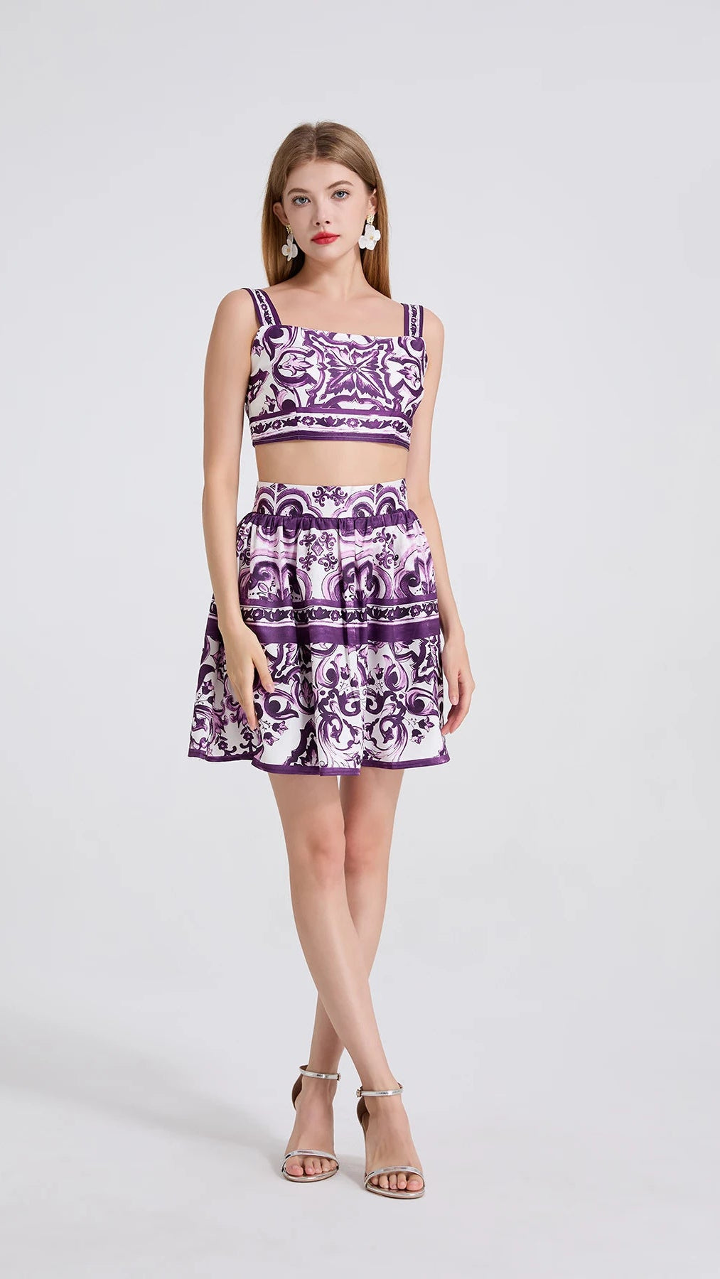Sweet Purple Bralette & Mini Skirt Set
