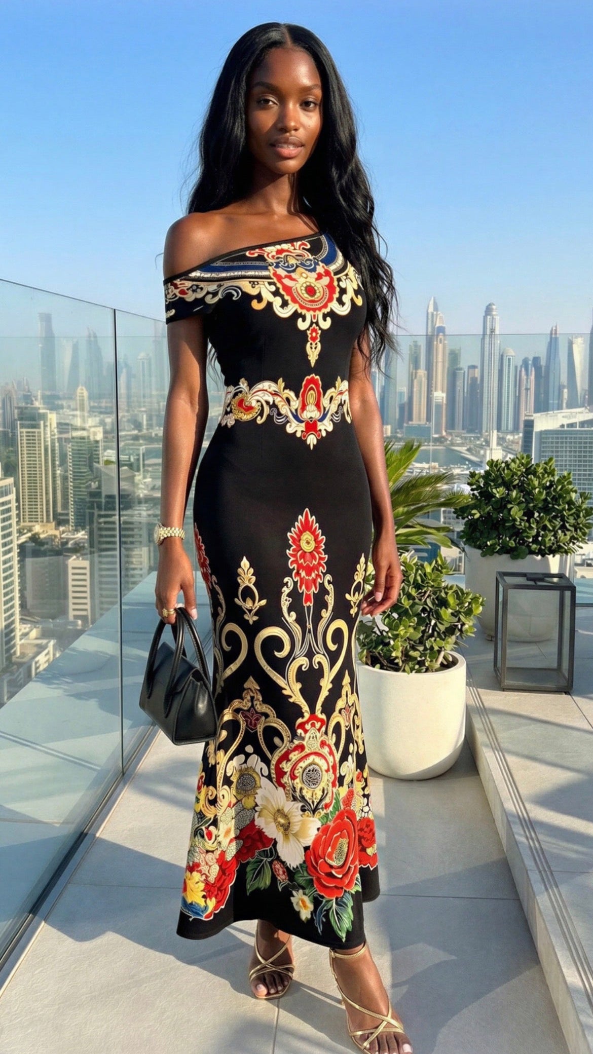 Floral Off-Shoulder Maxi Dress