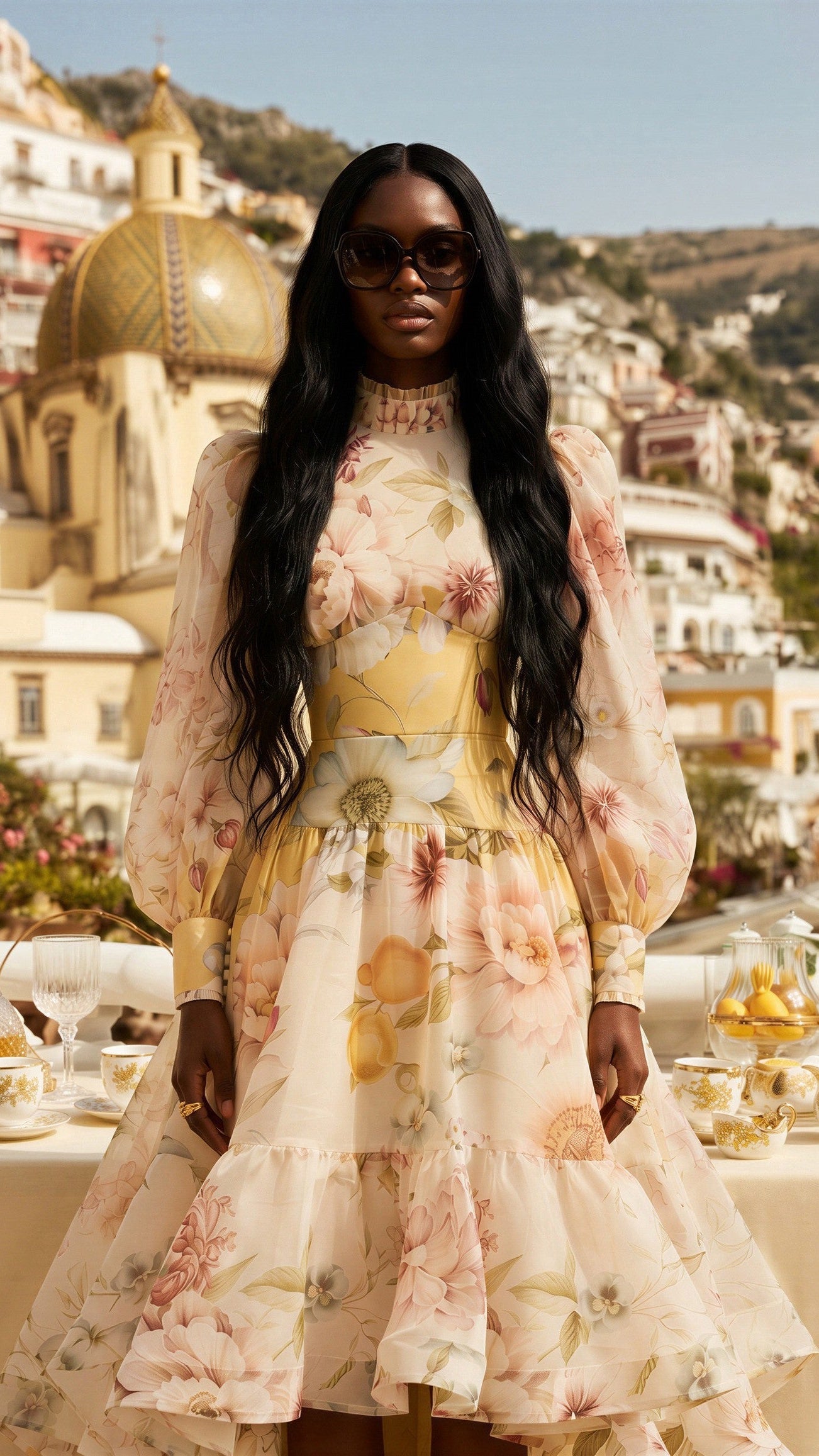 Ethereal Floral Elegance Maxi Dress