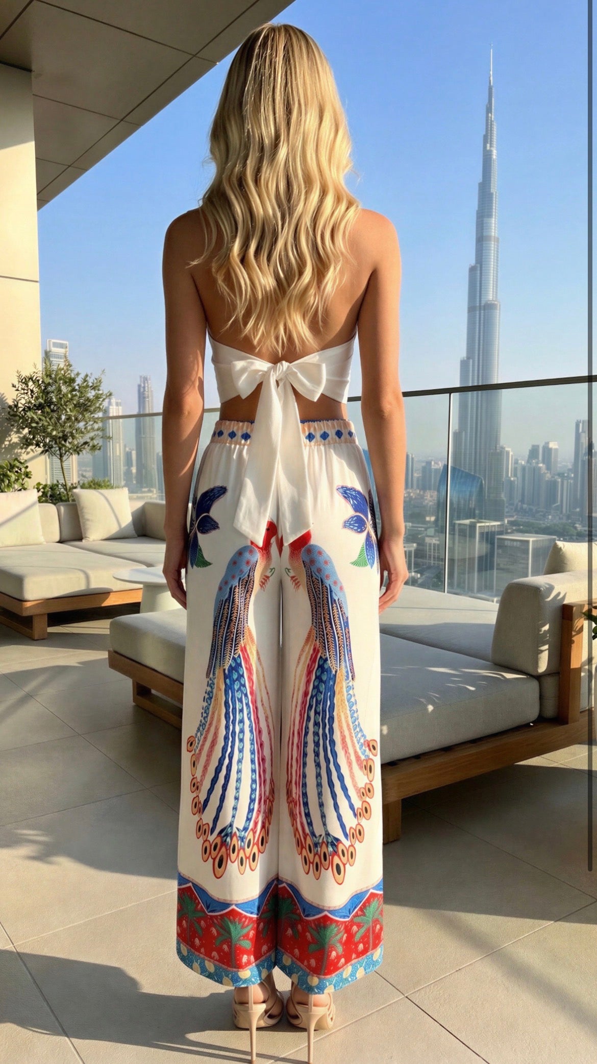 Peacock Vintage Print two Piece