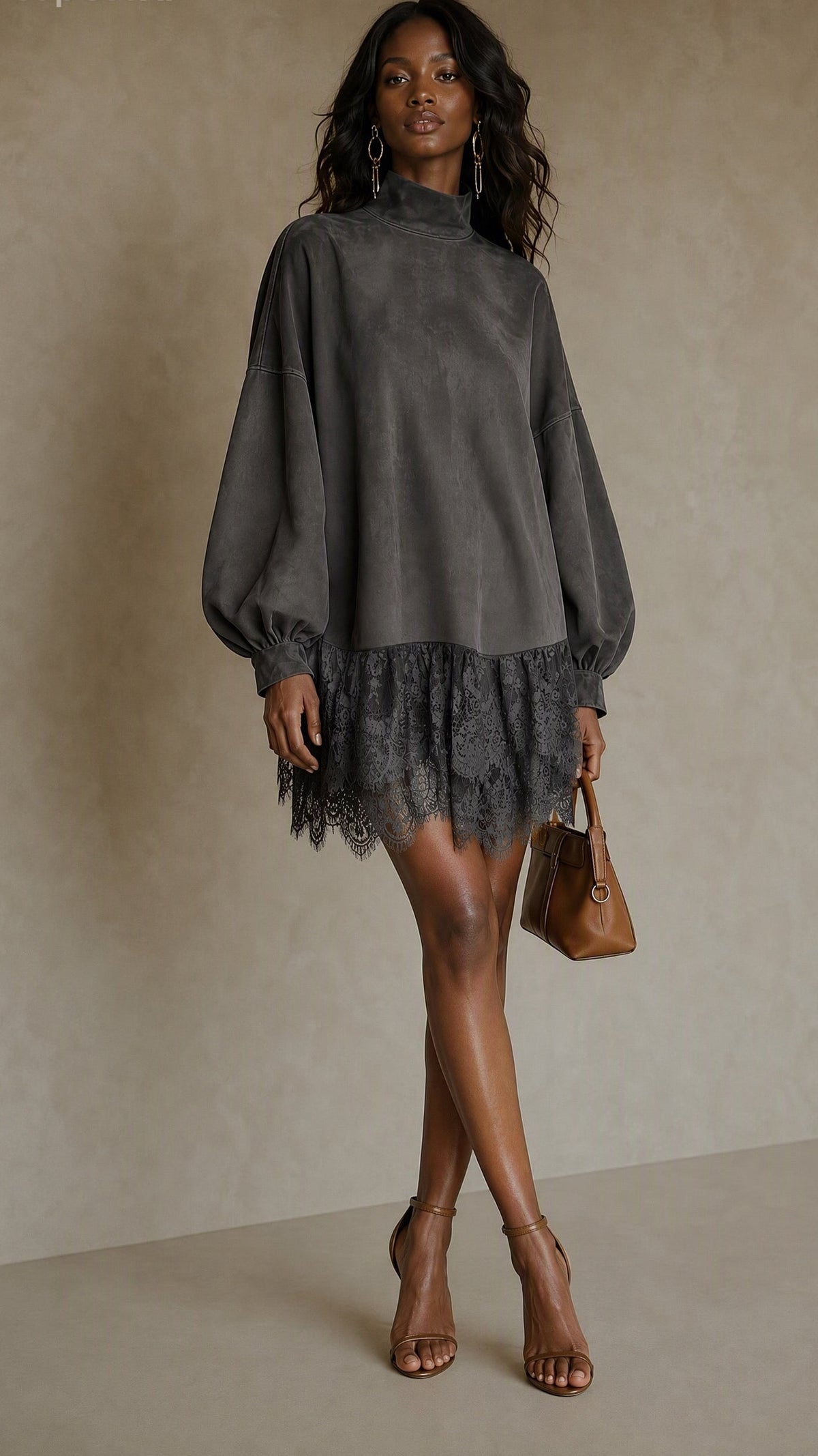 The Noir Bloom Lace Tunic