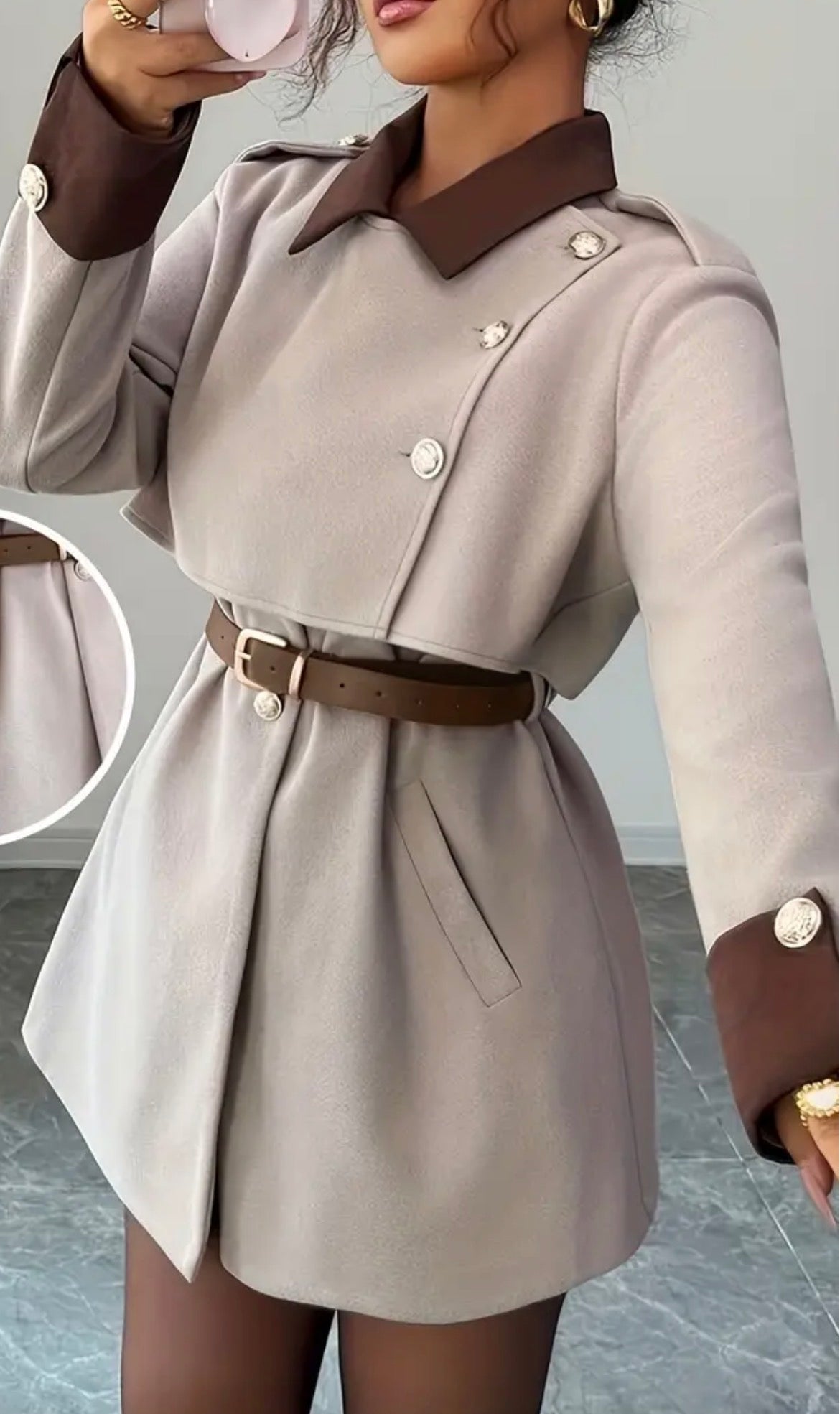 Hot Choc Blazer Coat with Belt