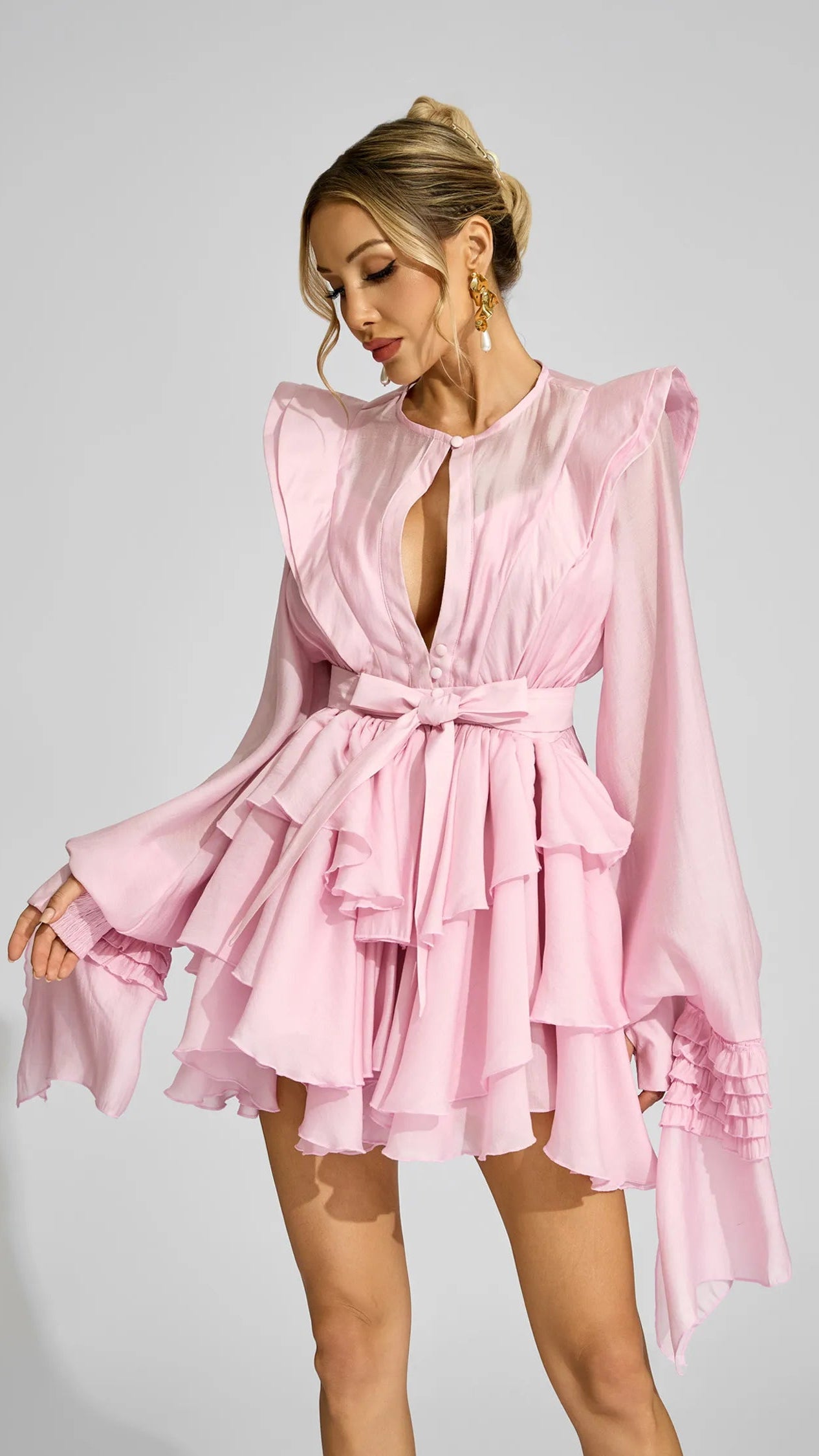Pink Baby Ruffle Mini Dress