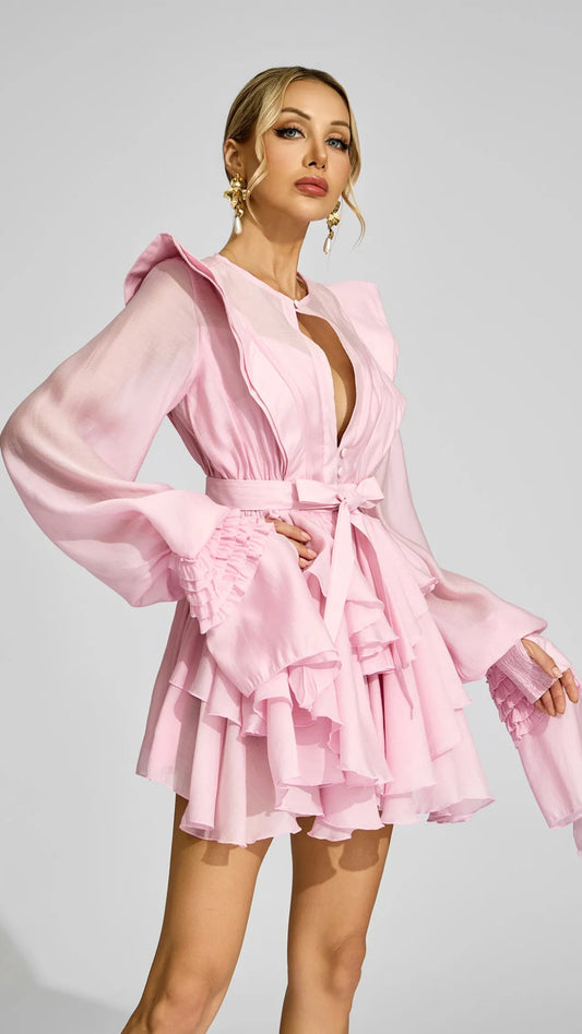 Pink Baby Ruffle Mini Dress