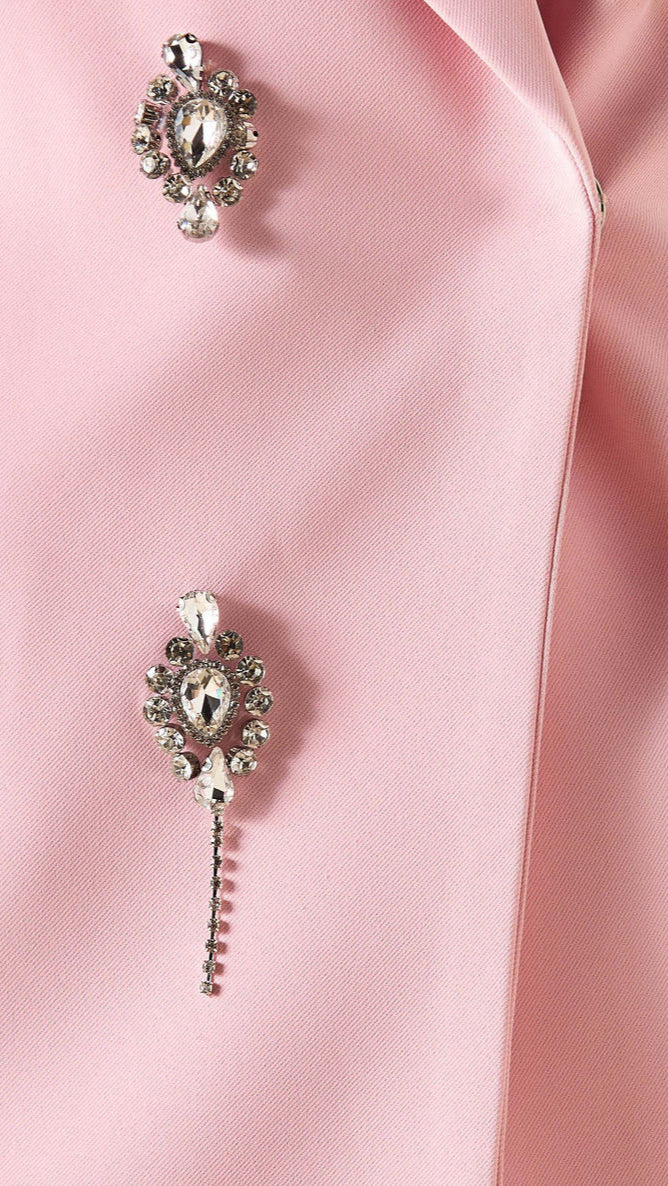 Diamonds Feather Lapel Flare Trousers Suit - Comes in Blue or Pink