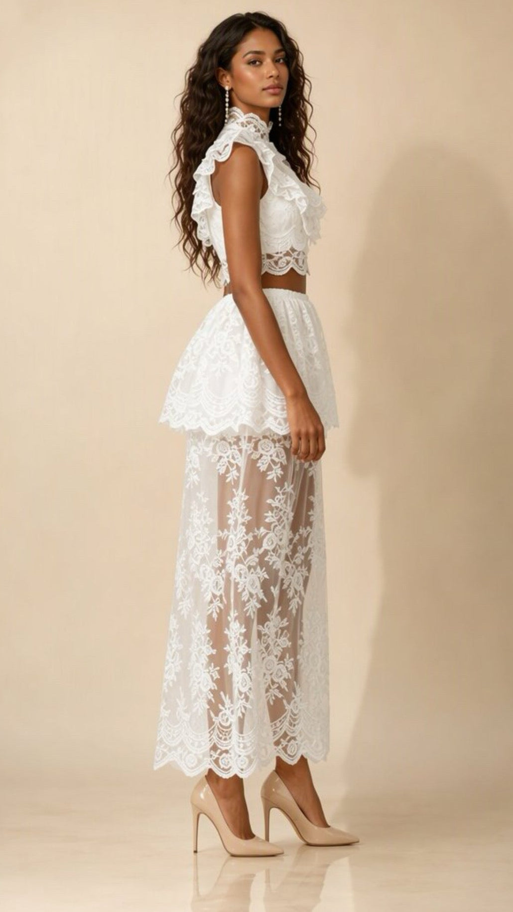 The Celeste Lace Two-Piece Set.