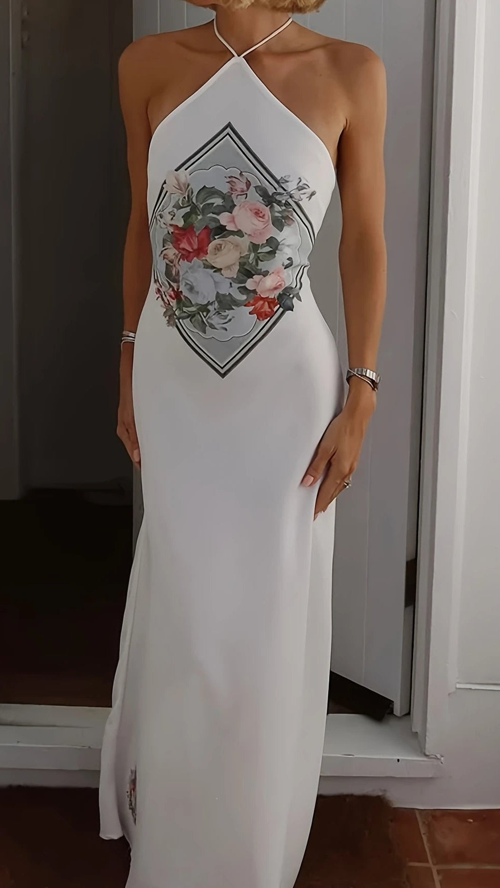 Moi Chérie Floral Print Halter Dress