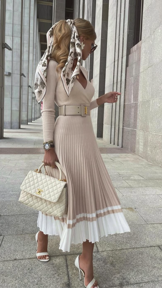 Pleated Knitted Dress