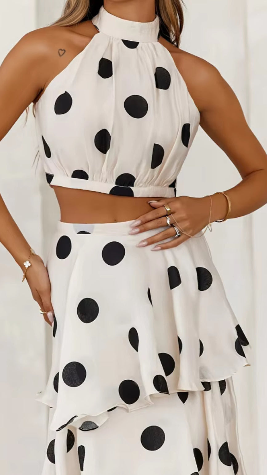 Polka Dot Ruffle Skirt Set