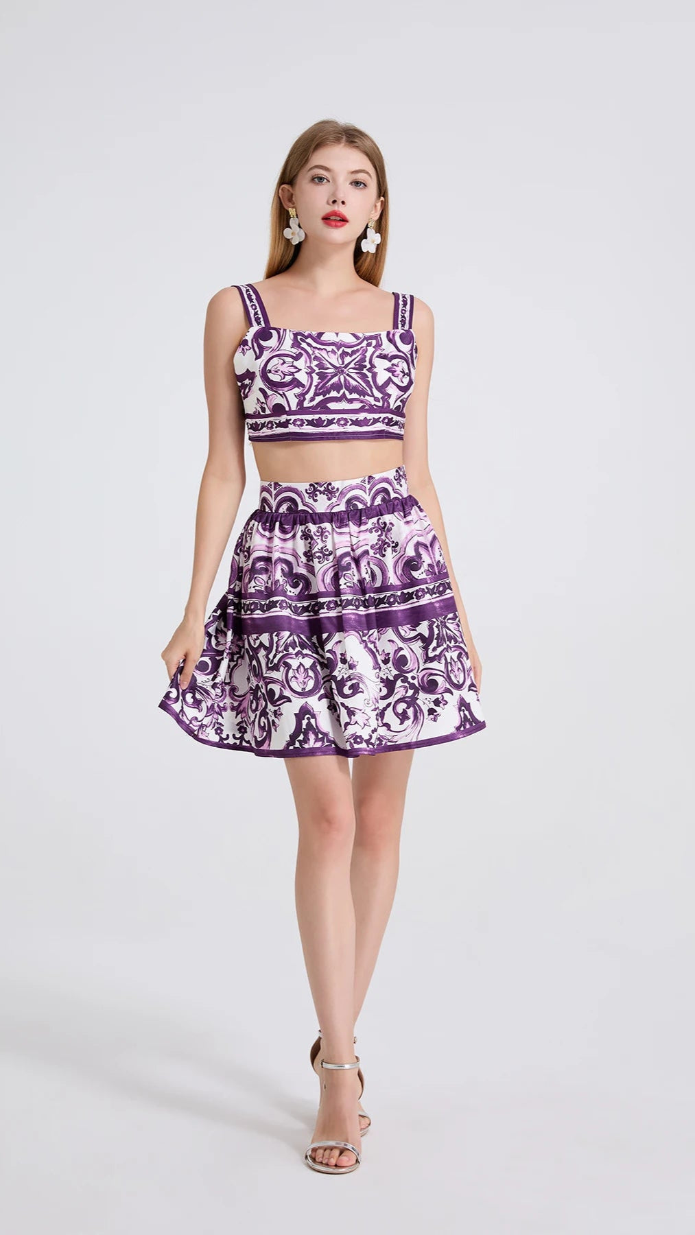 Sweet Purple Bralette & Mini Skirt Set