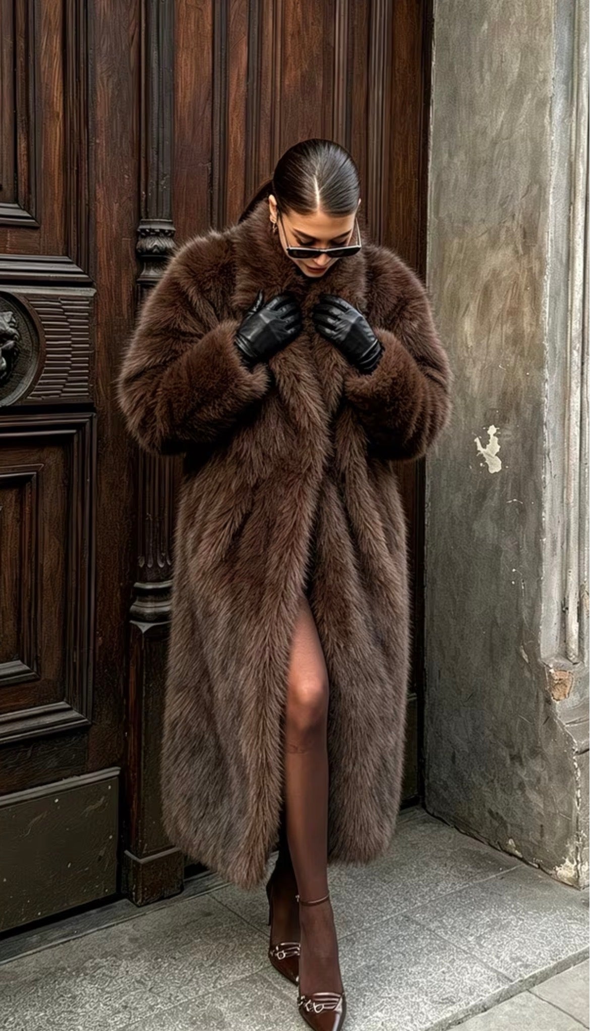 The Monte Carlo Faux Fur Maxi Coat