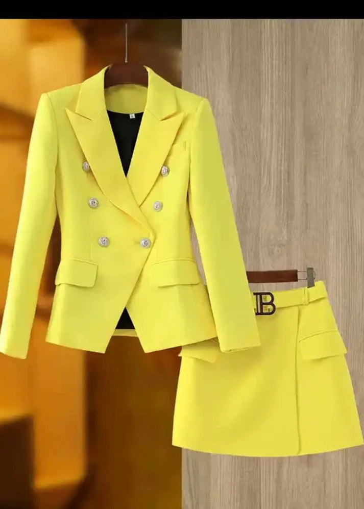 Luxury Blazer & Skirt Suits with Gold finishing
