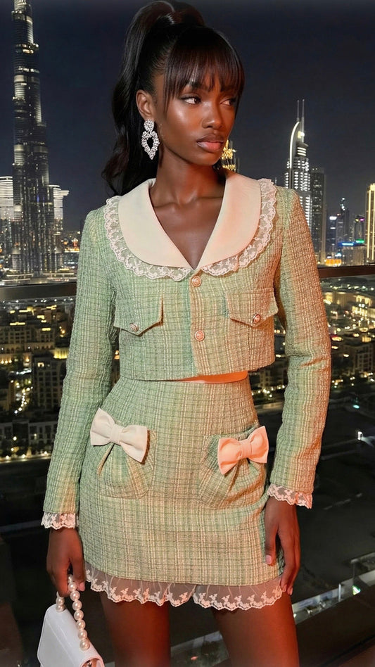 Sweet Lime Tweed Set